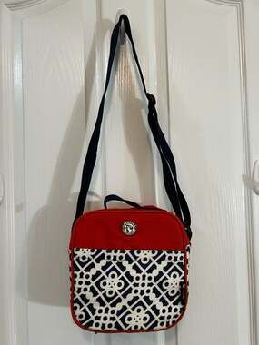 Spartina 449 Insulated Lunch Bag Cooler Daufuskie Island Pattern Red Navy